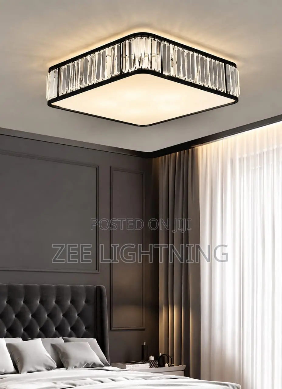 Square Crystal LED Ceiling Chandelier (Size 500mm)