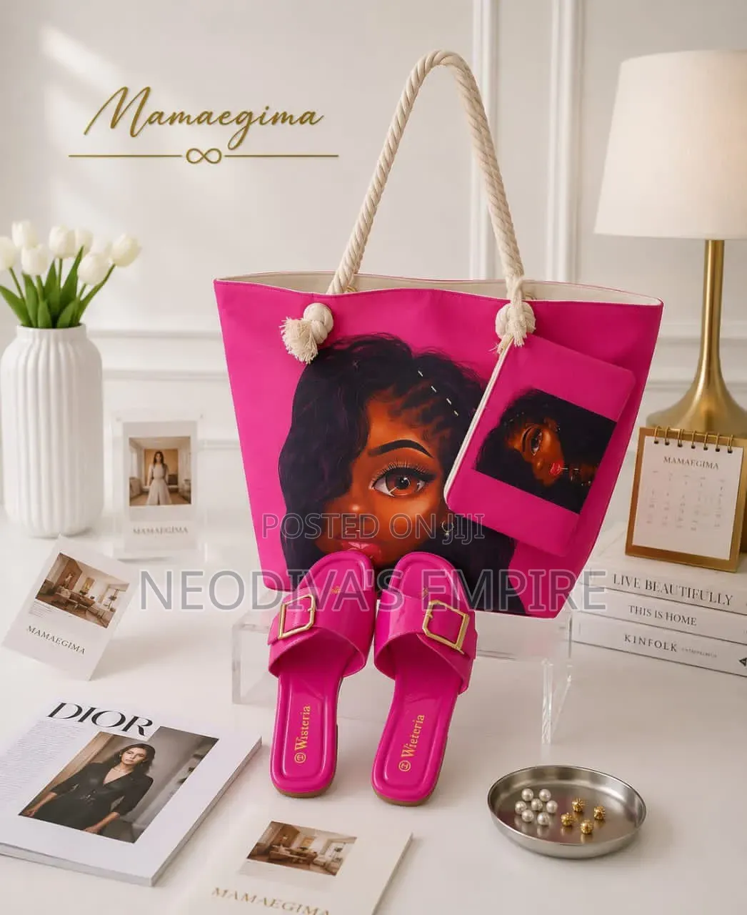 Ladies Tote Bag and Slippers Combo for 18,000