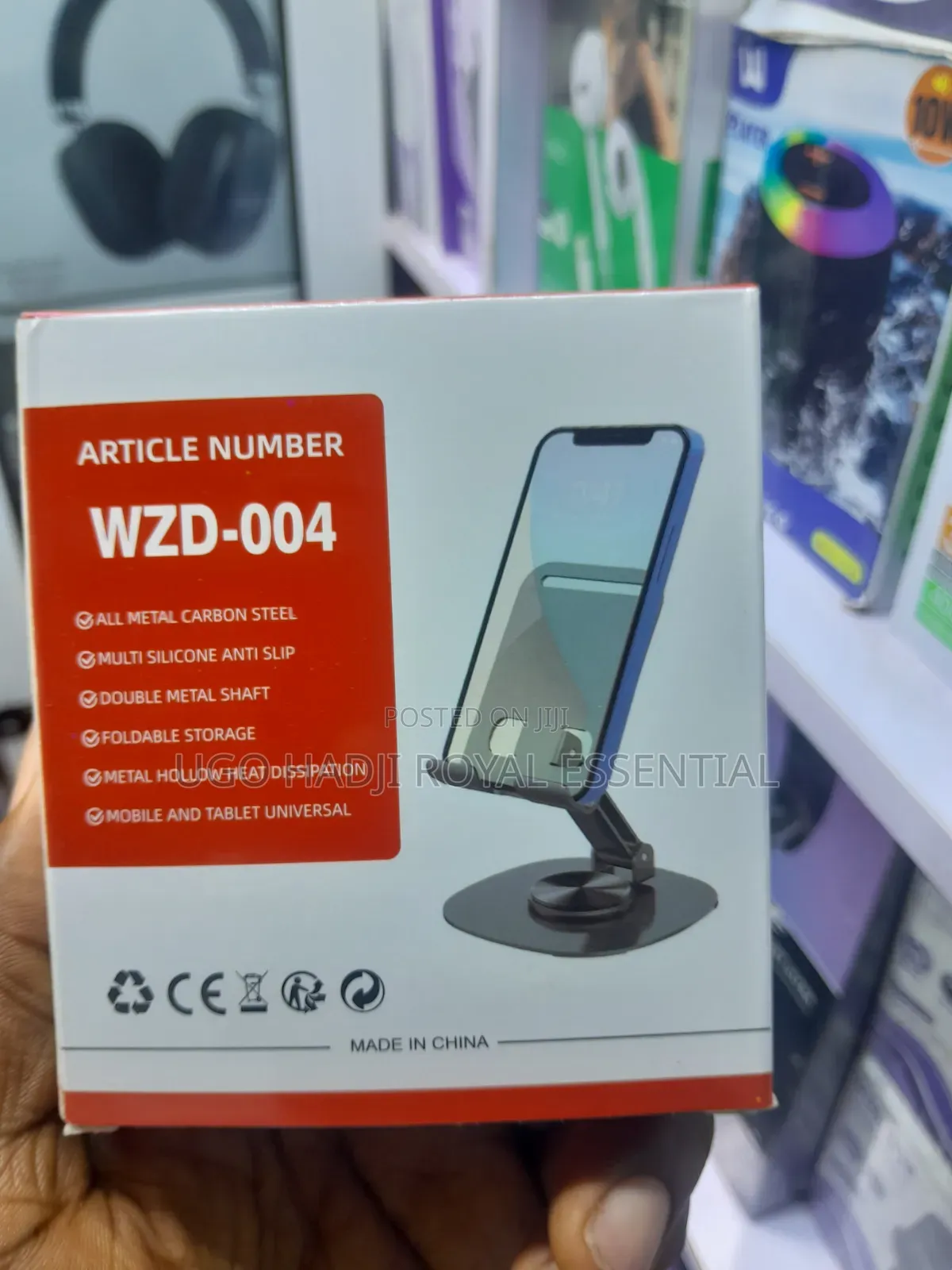 Adjustable Metal Desktop Phone Stand Tablet Holder (Model WZD-004)