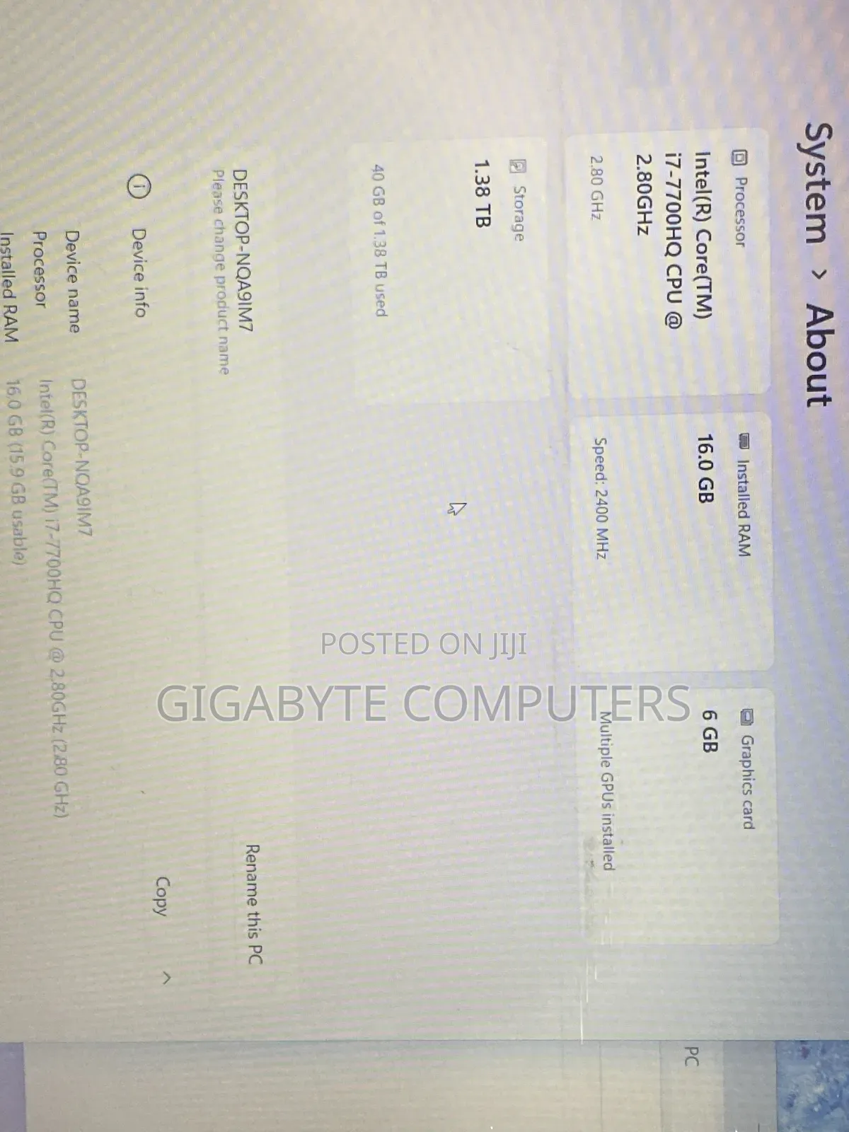 Laptop MSI GS63 7RD Stealth 16GB Intel Core i7 SSD 1T
