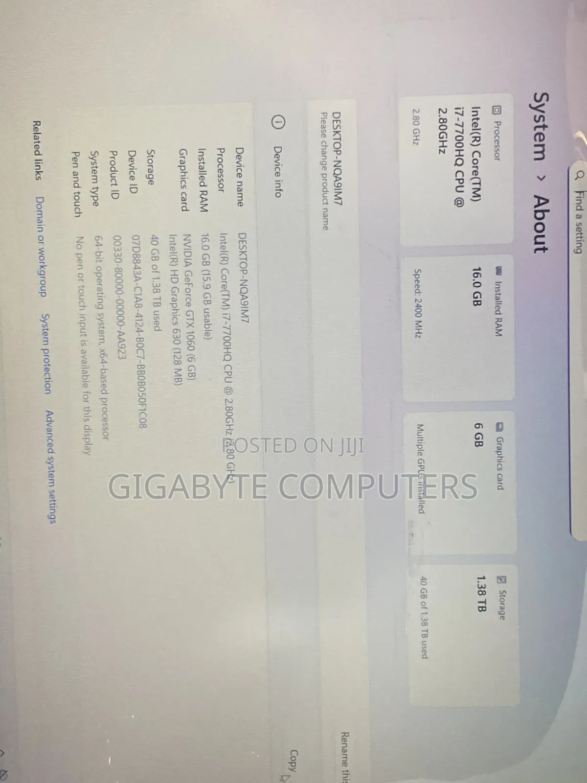 Laptop MSI GS63 7RD Stealth 16GB Intel Core i7 SSD 1T