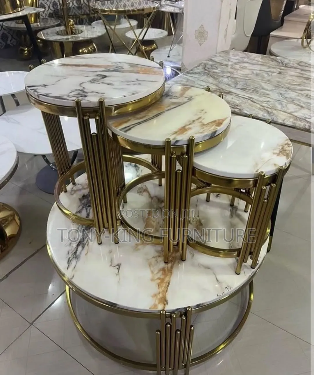 Luxurious 4-in-1 Nesting Coffee Table Set With a Striking Black