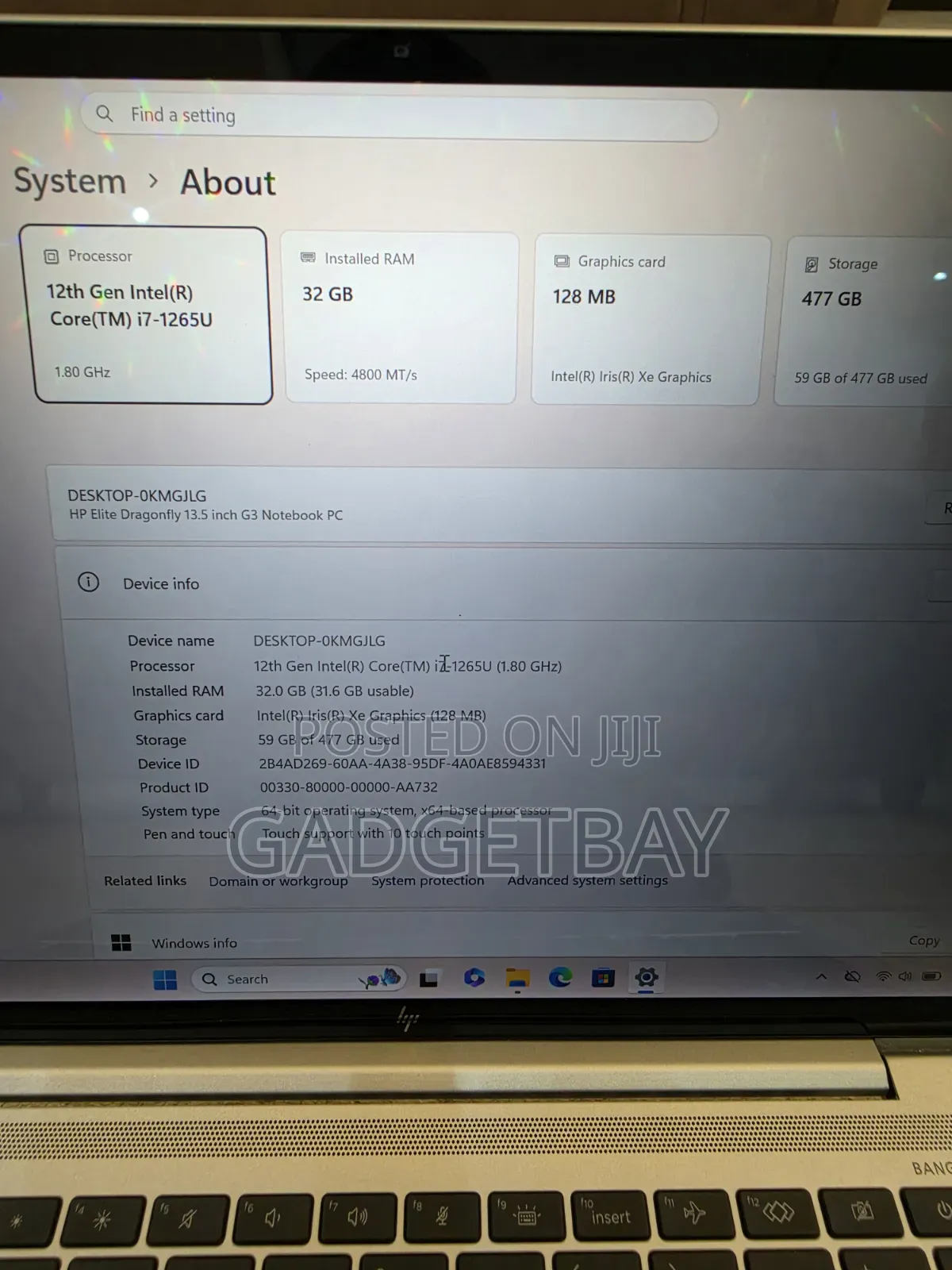 Laptop HP Elite Dragonfly G3 32GB Intel Core i7 SSD 512GB