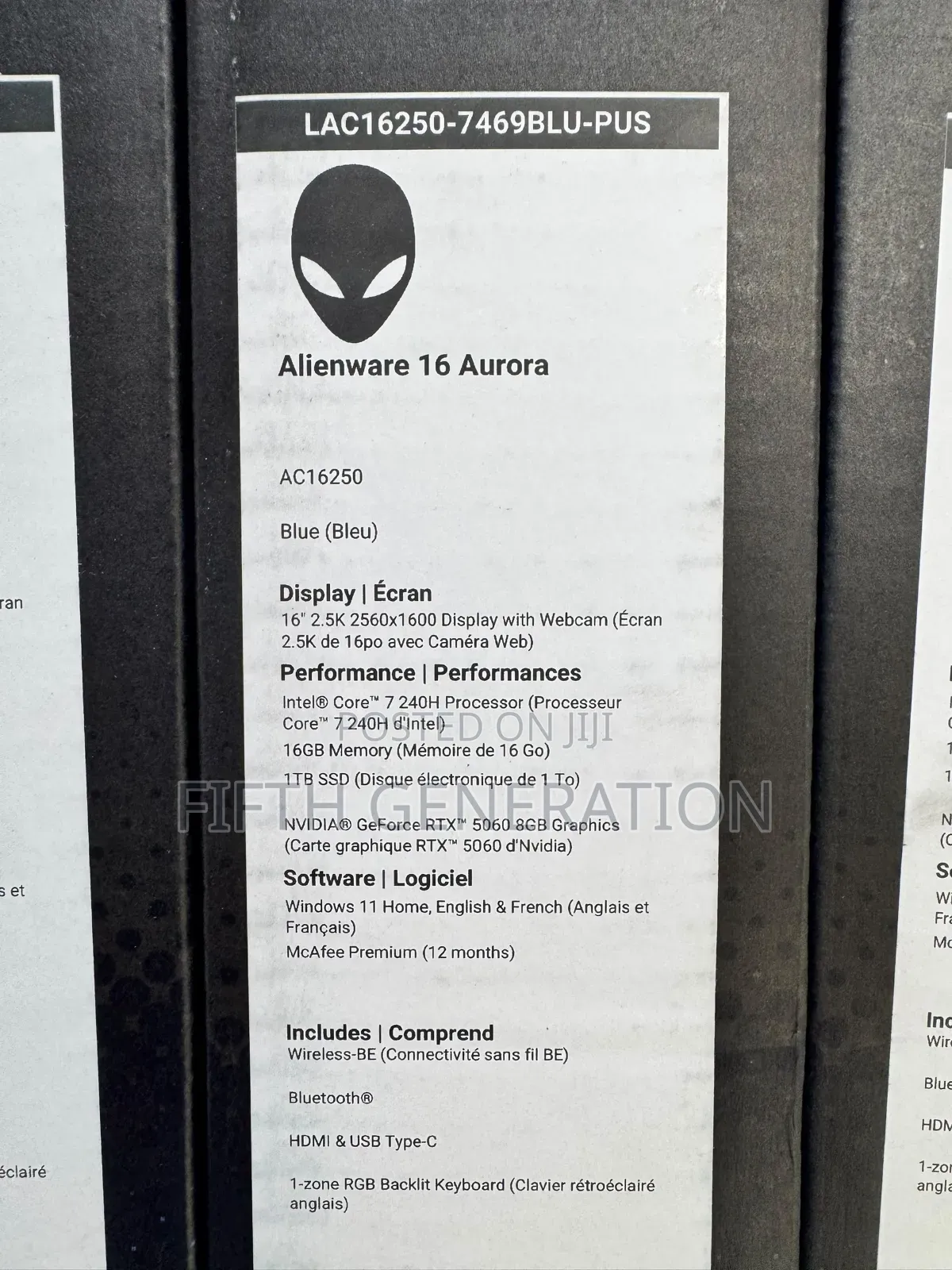 New Laptop Alienware 16 Aurora 16GB Intel Core 7 SSD 1T
