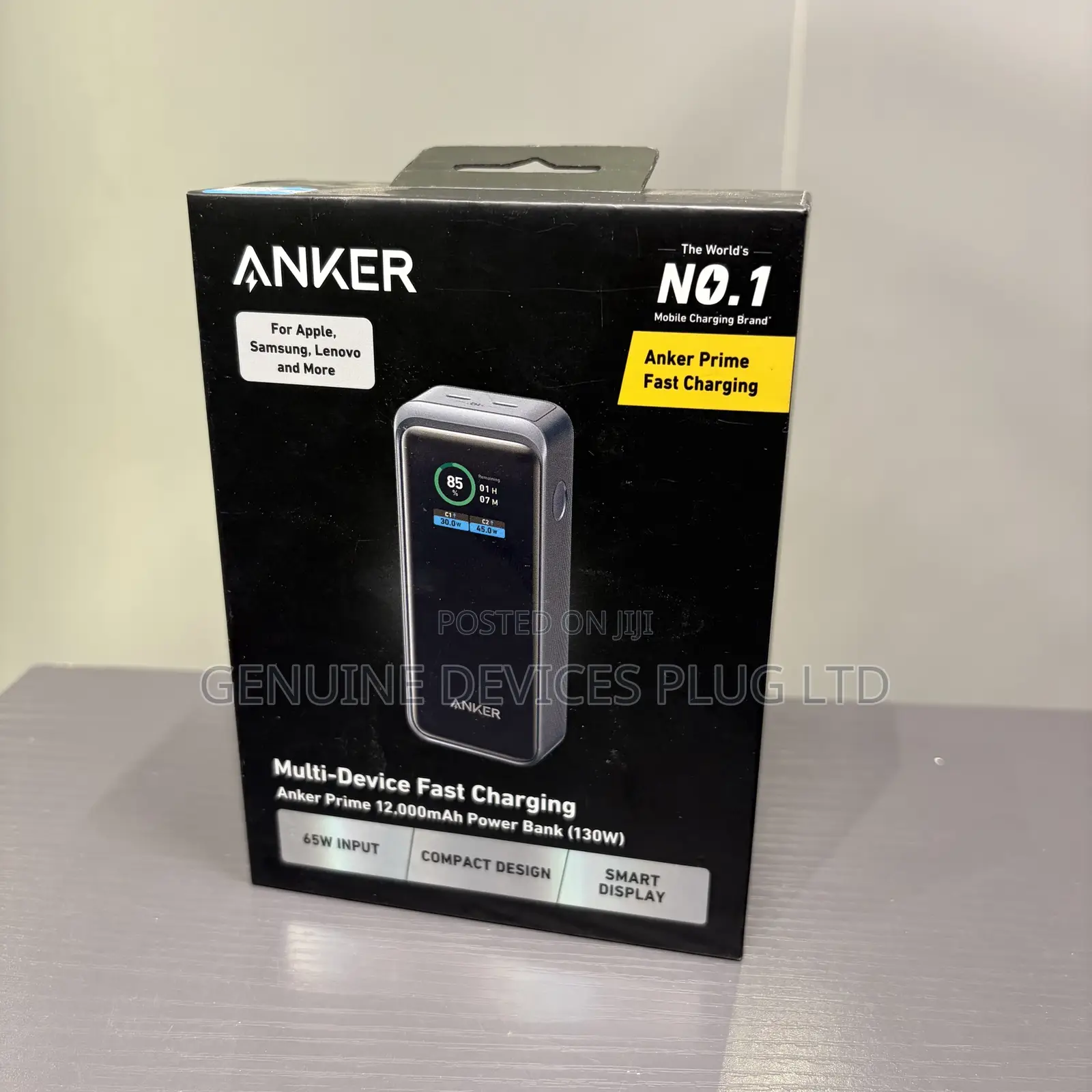 Anker Prime Power Bank, 12,000mAh 2-Port Portable Charger With 130W