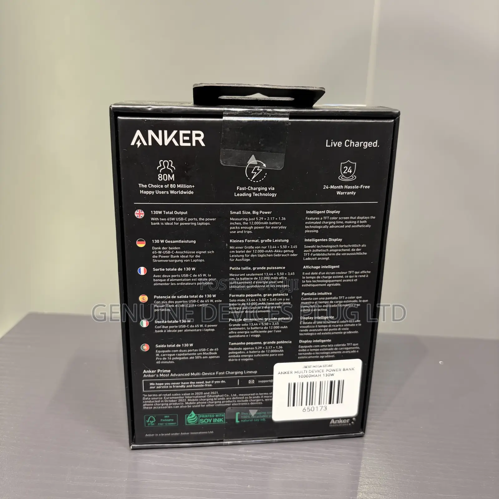 Anker Prime Power Bank, 12,000mAh 2-Port Portable Charger With 130W