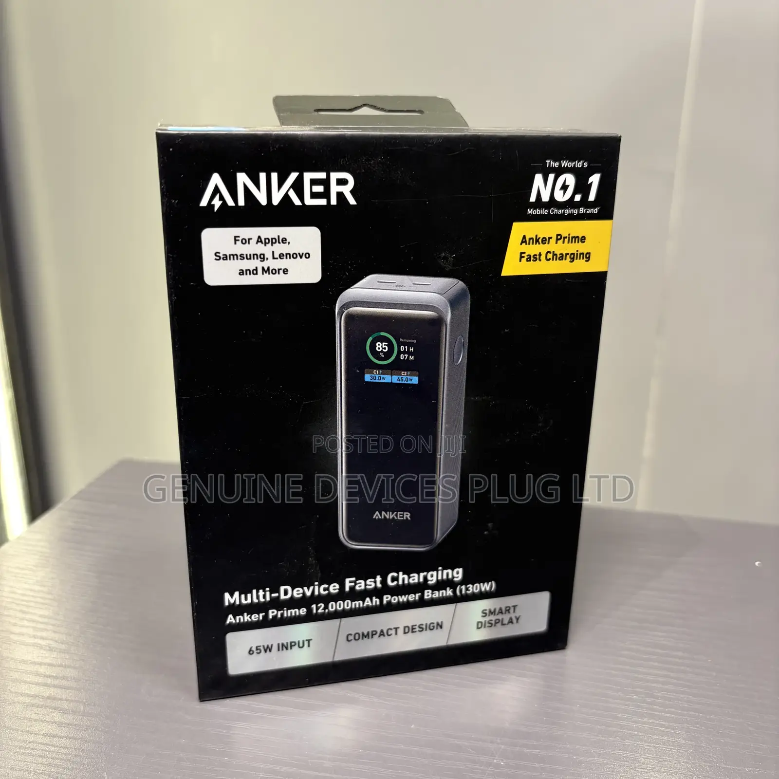 Anker Prime Power Bank, 12,000mAh 2-Port Portable Charger With 130W