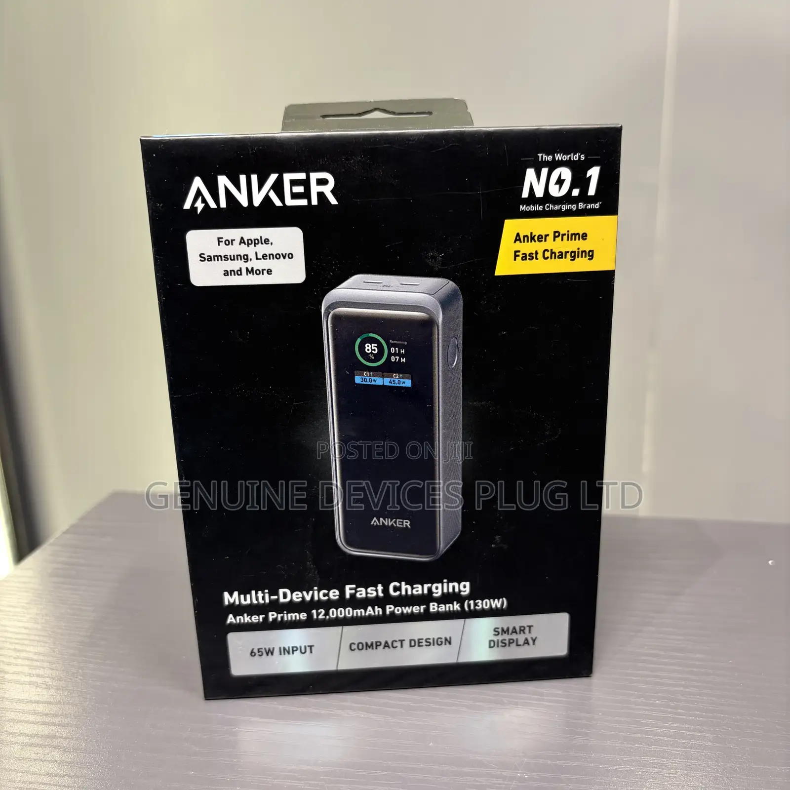 Anker Prime Power Bank, 12,000mAh 2-Port Portable Charger With 130W