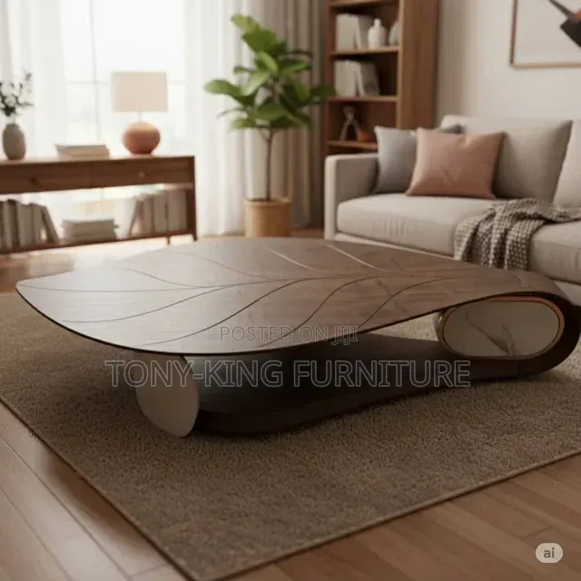 Luxury Wooden Center Table With Artistic Curved Design