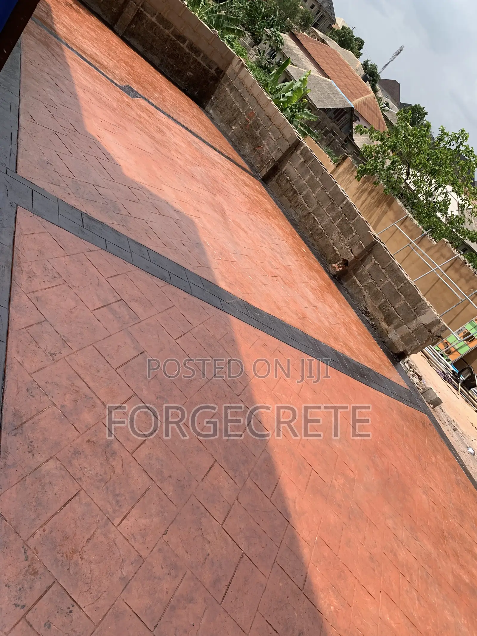 Extra Shiny Stamped Concrete Floor Designs