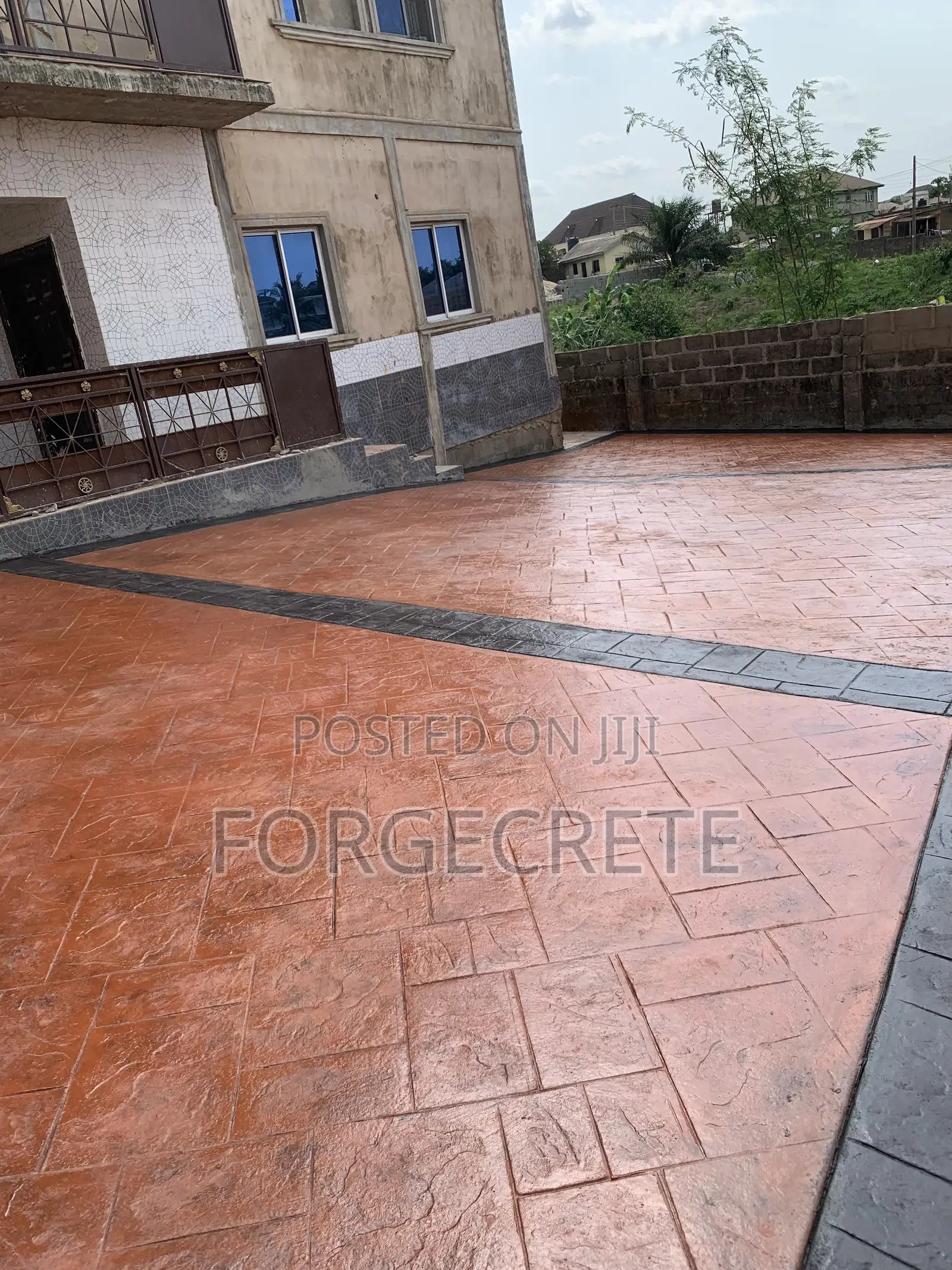 Extra Shiny Stamped Concrete Floor Designs