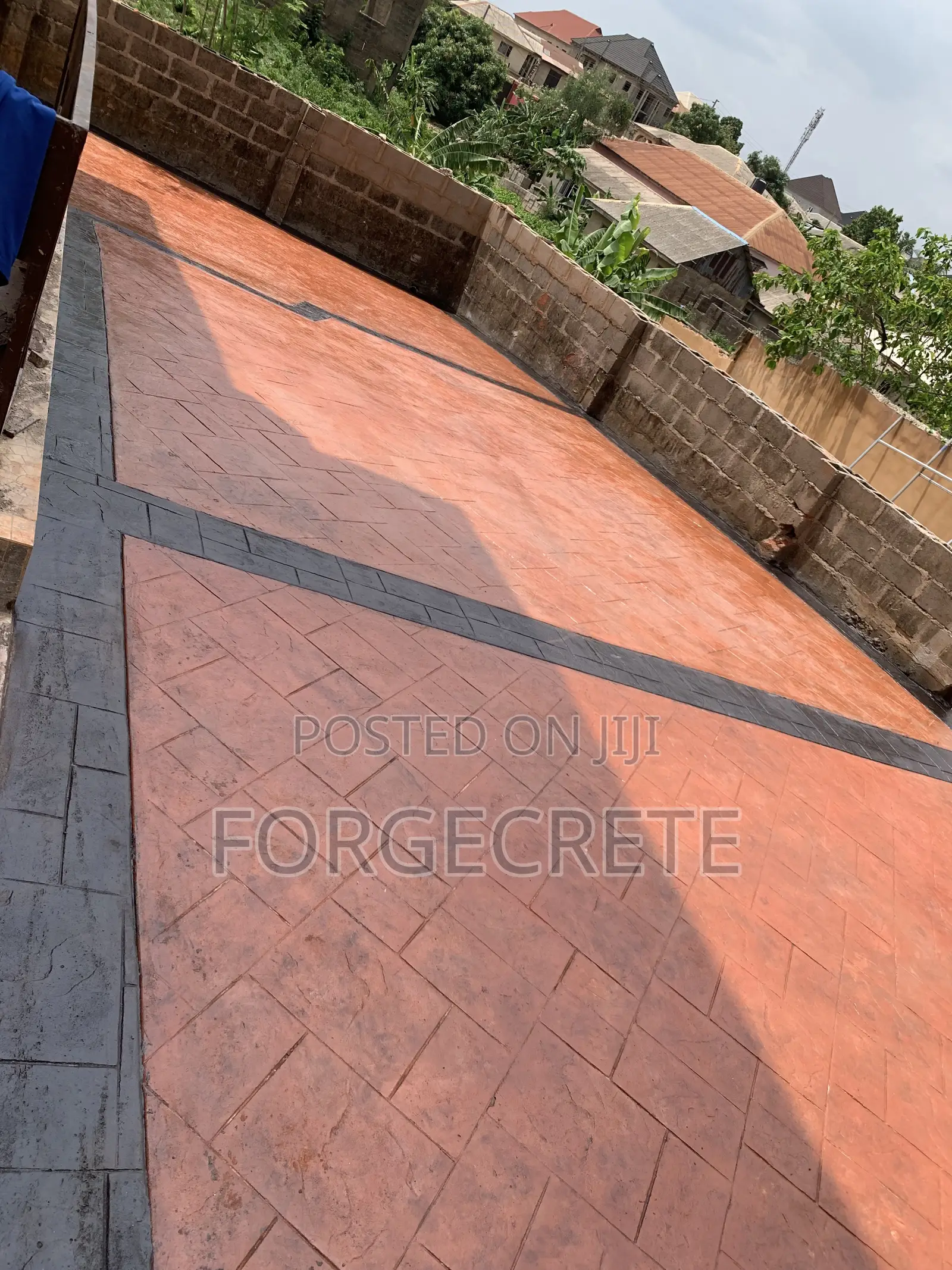 Extra Shiny Stamped Concrete Floor Designs