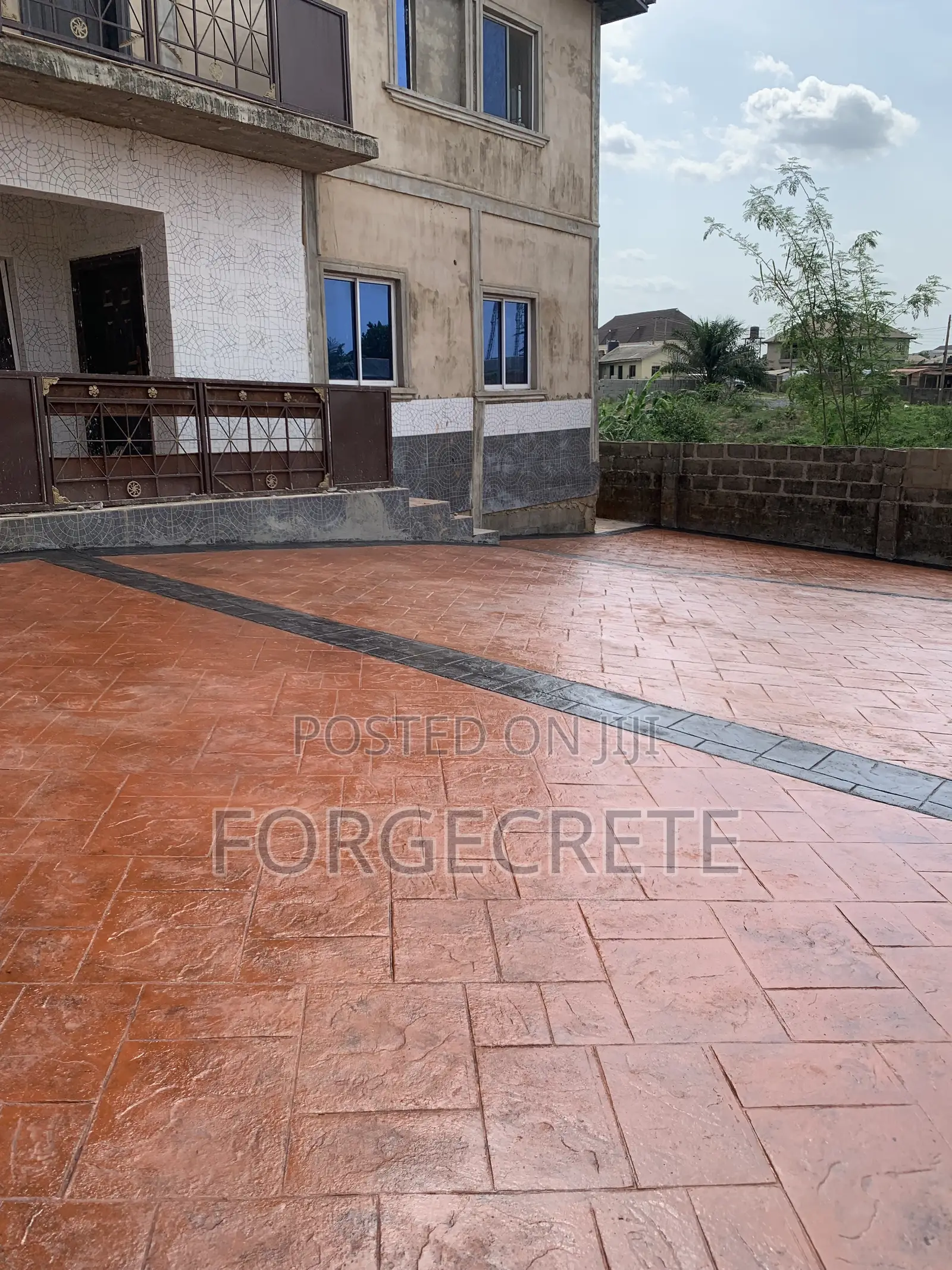 Extra Shiny Stamped Concrete Floor Designs