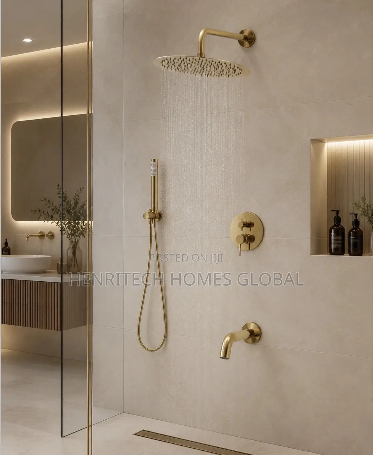 5-Way Gold Conduit Shower – Premium Anti-Rust Material