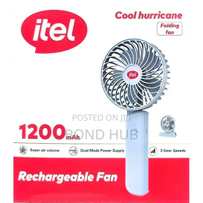 Itel Cool Hurricane 1200mAh Rechargeable Fan IFR-H301.