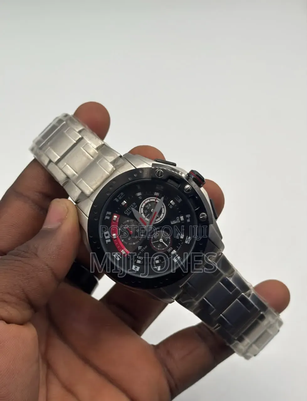 Vintatage Citizen Eco-Drive Chronograph AT0720-5 * Black and Red Dial