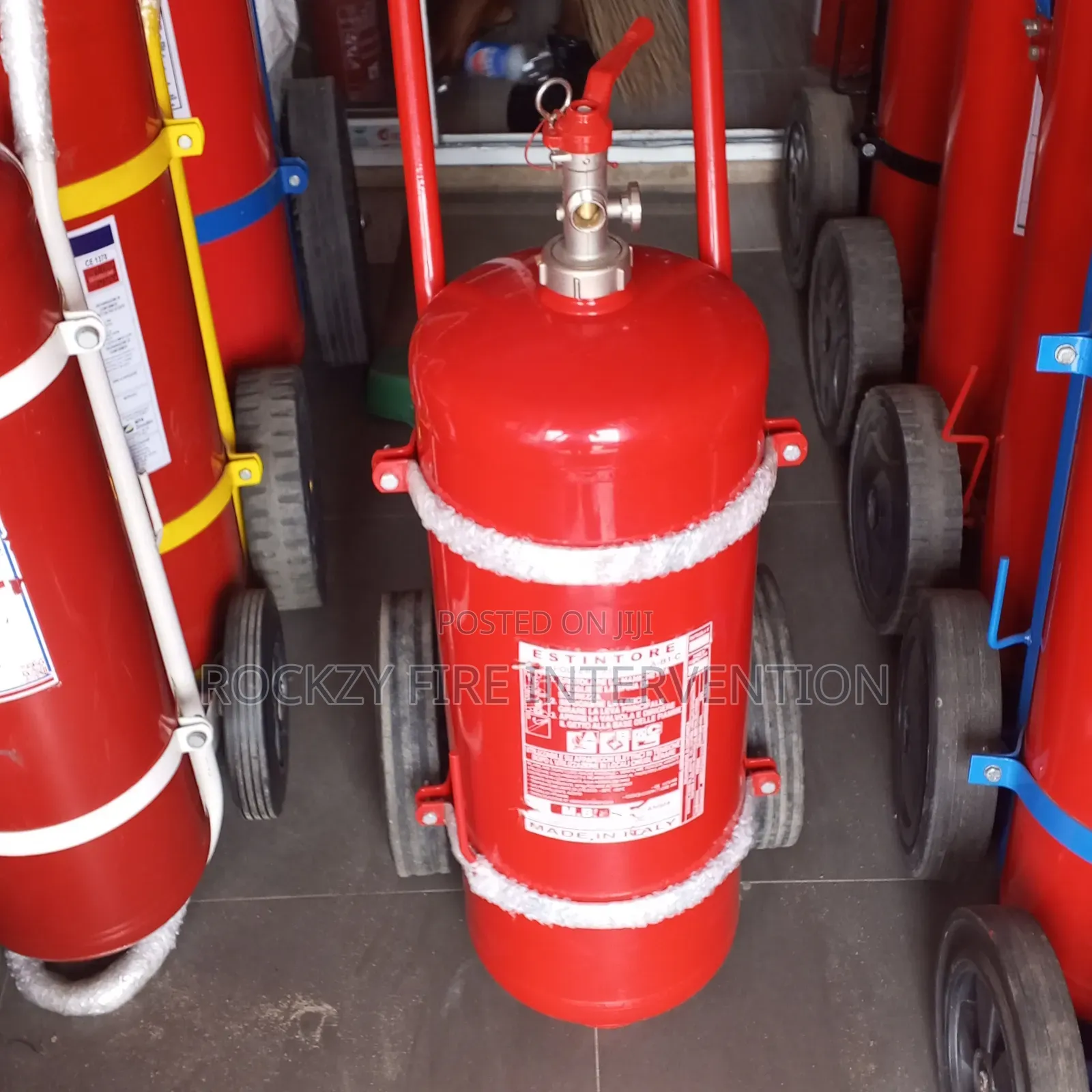 25kg DCP Fire Extinguisher Trolley on Wheel