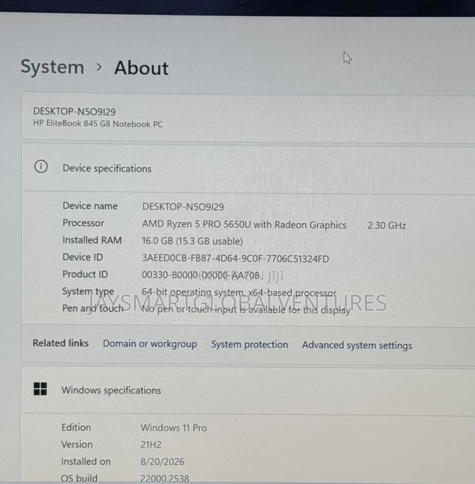 Laptop HP EliteBook 845 G8 16GB AMD Ryzen 5 SSD 512GB
