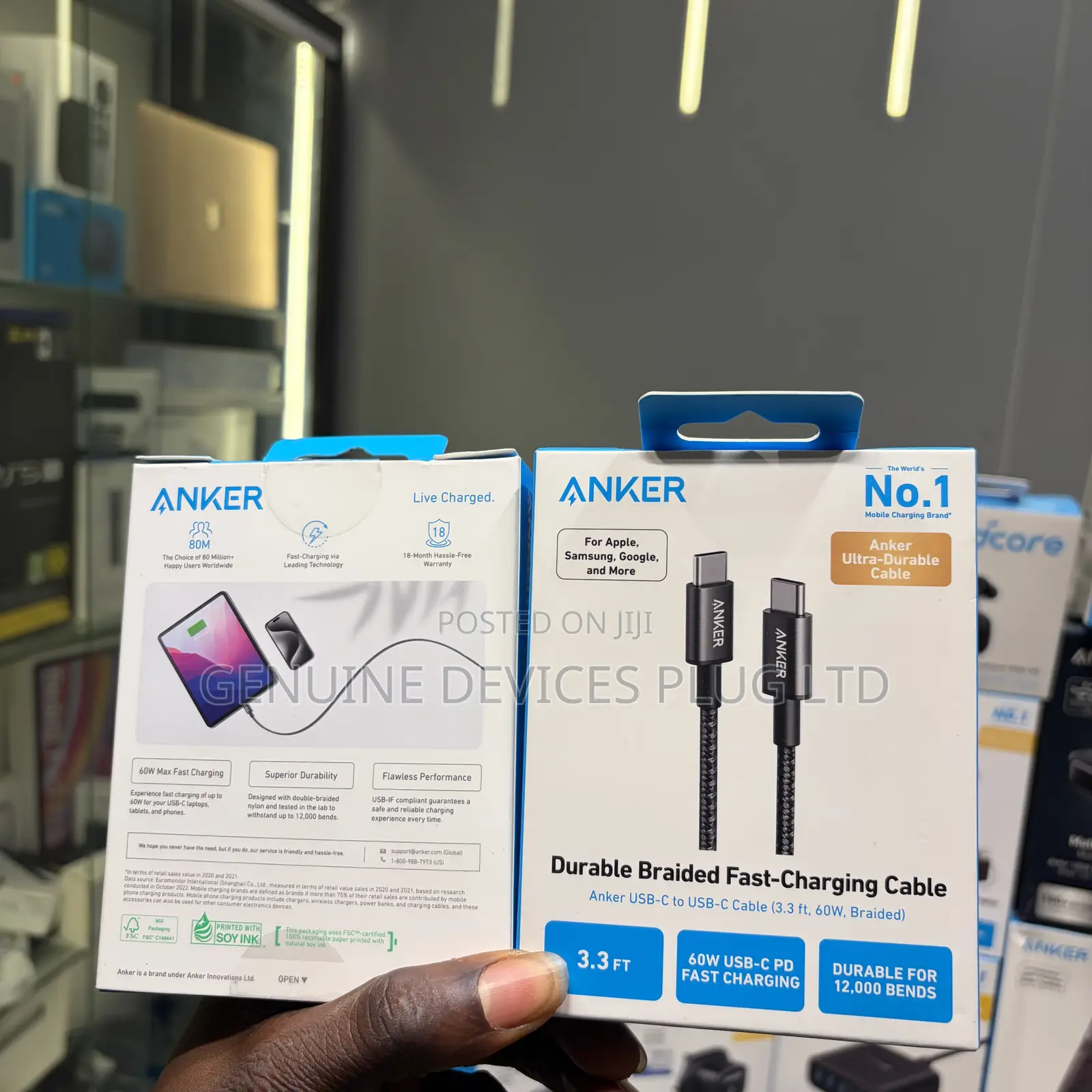 Anker USB C to USB C Cable, 2-Pack 6 Ft/3.3ft (1.8 M/1 M) Type C