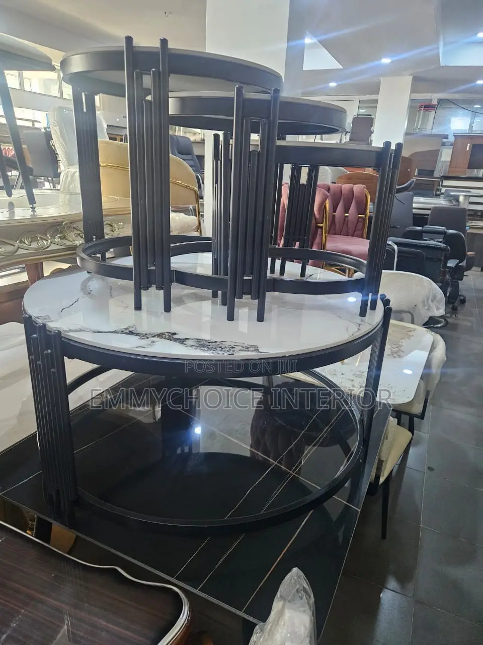 4 in 1 Set of Living Room Center Table and Side Stools