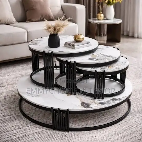 4 in 1 Set of Living Room Center Table and Side Stools