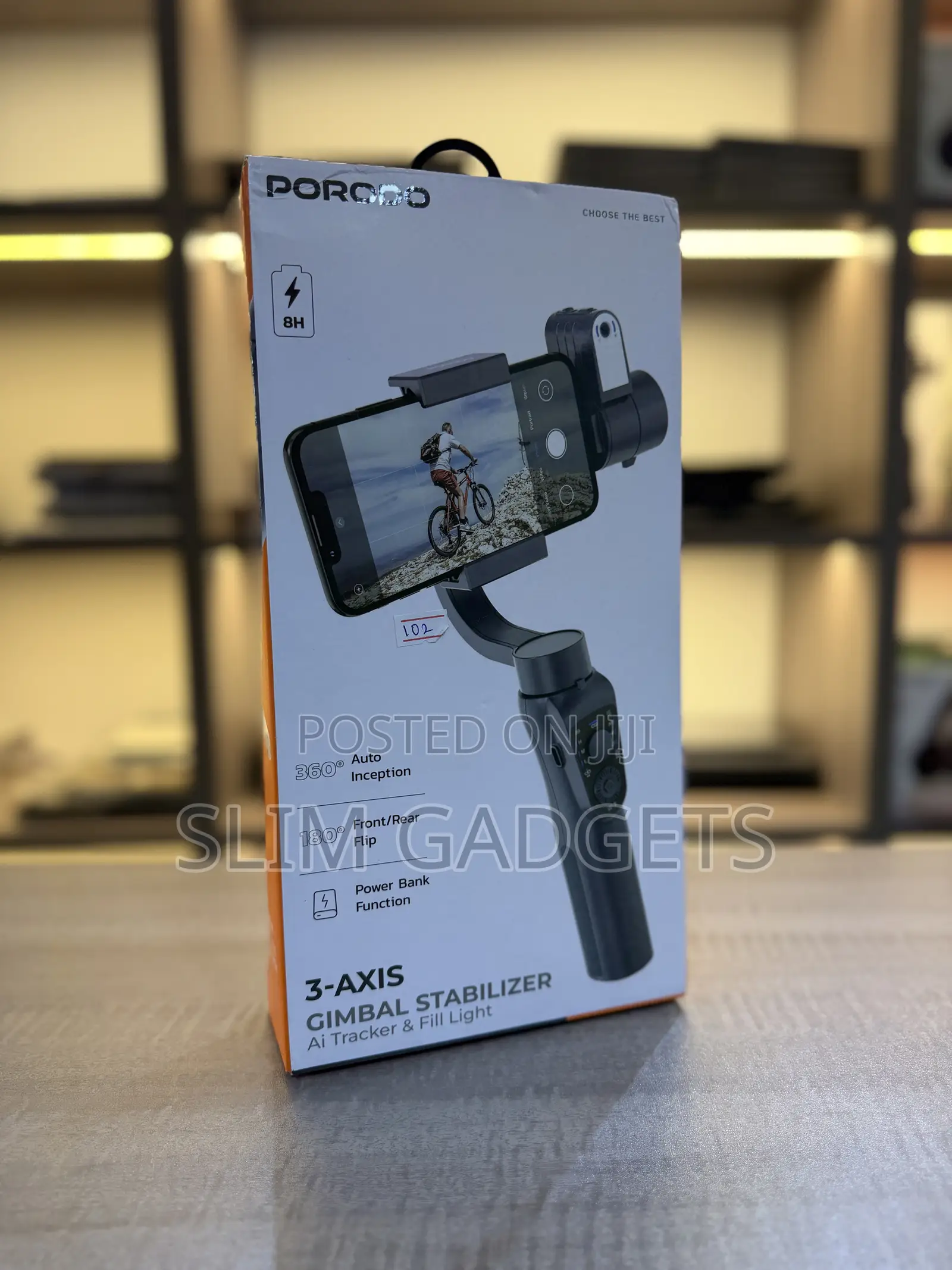 Porodo 3 Axis Gimbal Stabilizer With Ai Tracking