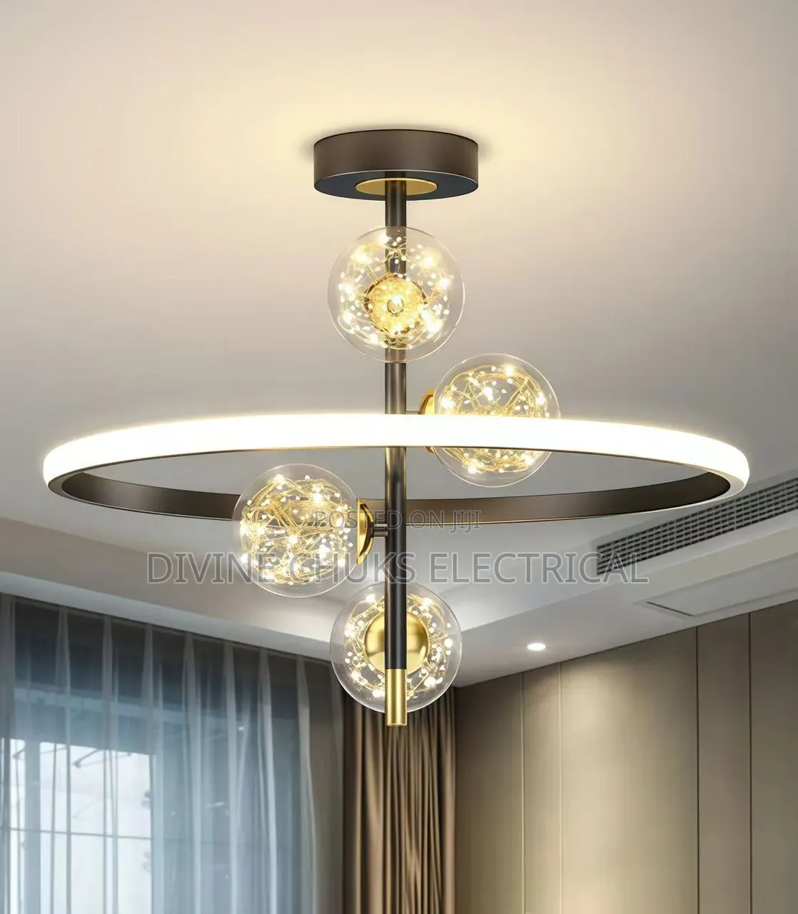 Led Luxury 4glass Chandelier Light