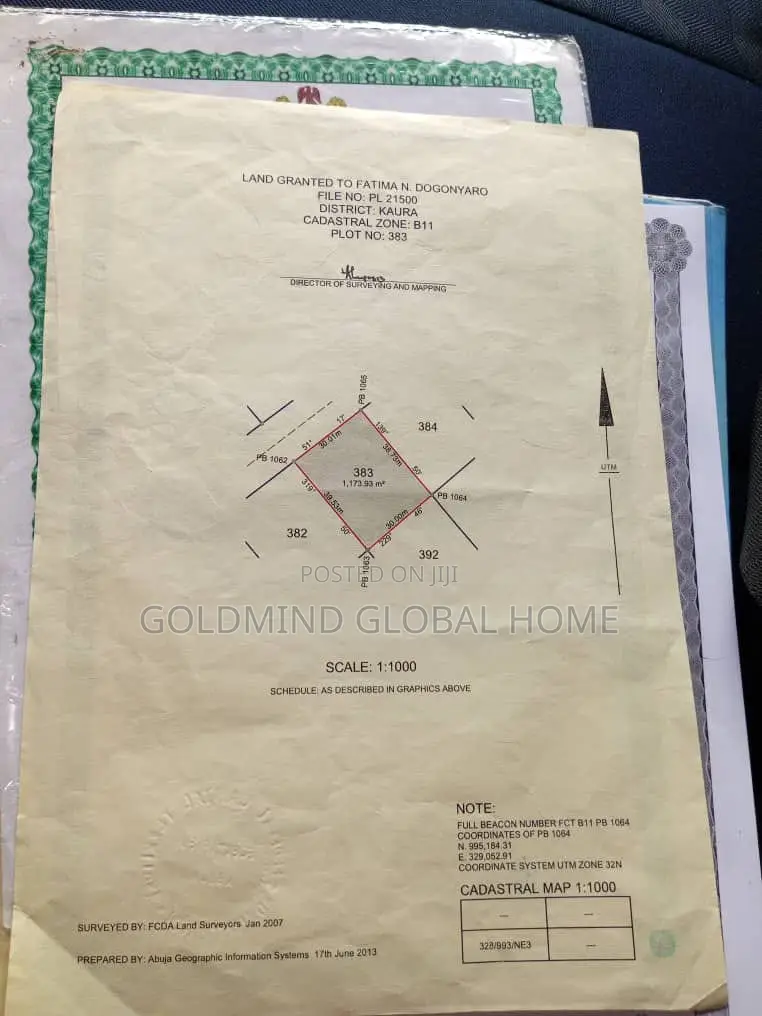 1150sqm. Residential Land for Sale in Kaura District. Abuja - Nigeria
