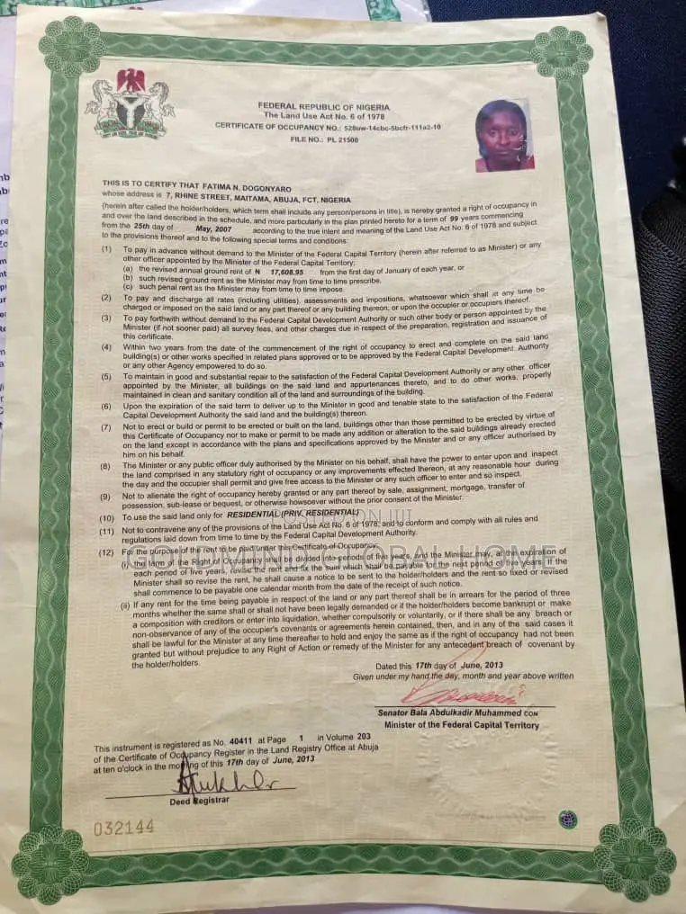 1150sqm. Residential Land for Sale in Kaura District. Abuja - Nigeria
