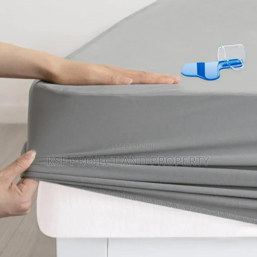 Grey Elastic Waterproof Mattress Protector Fitted Elastic