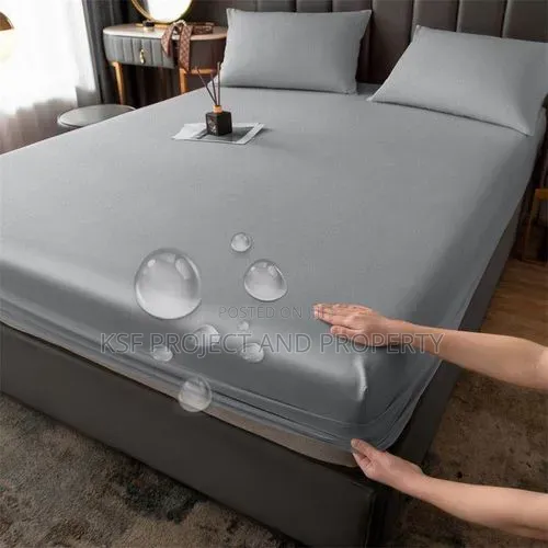 Grey Elastic Waterproof Mattress Protector Fitted Elastic