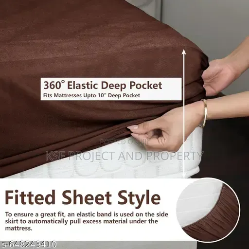 Dark Brown Waterproof Fitted Elastic Mattress Protector 7 by 7
