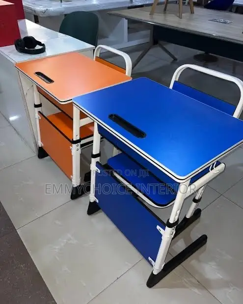 Modern Single Student Desk and Chair Set (Adjustable Height)