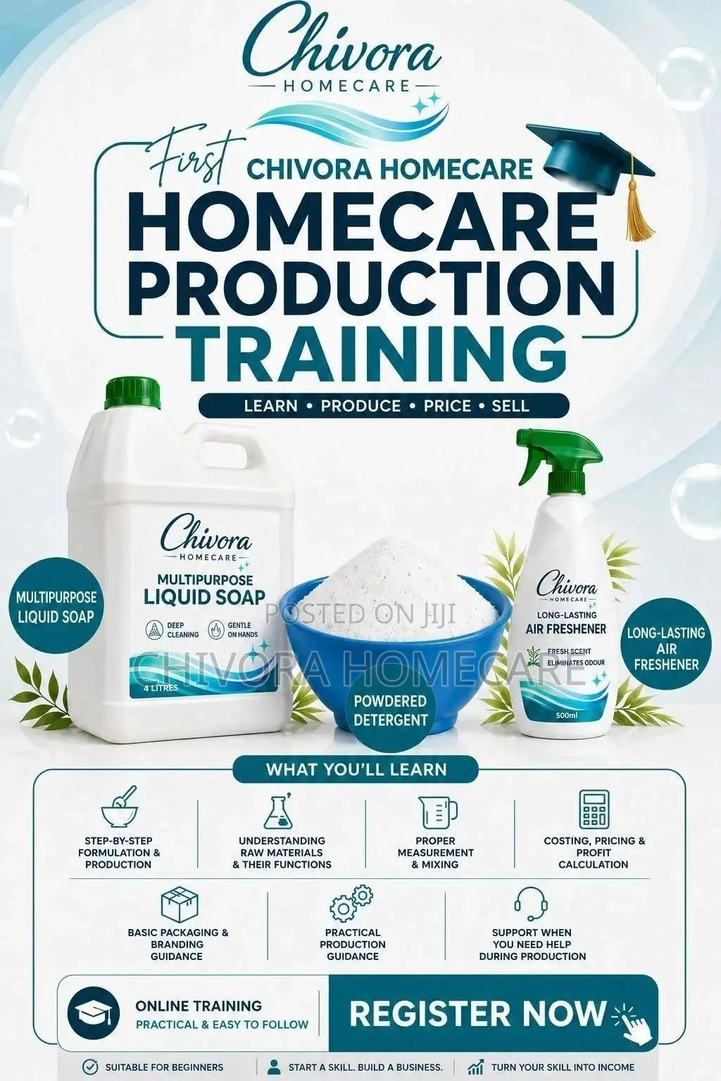 Online Homecare Production Training – Liquid Soap, Detergent and More