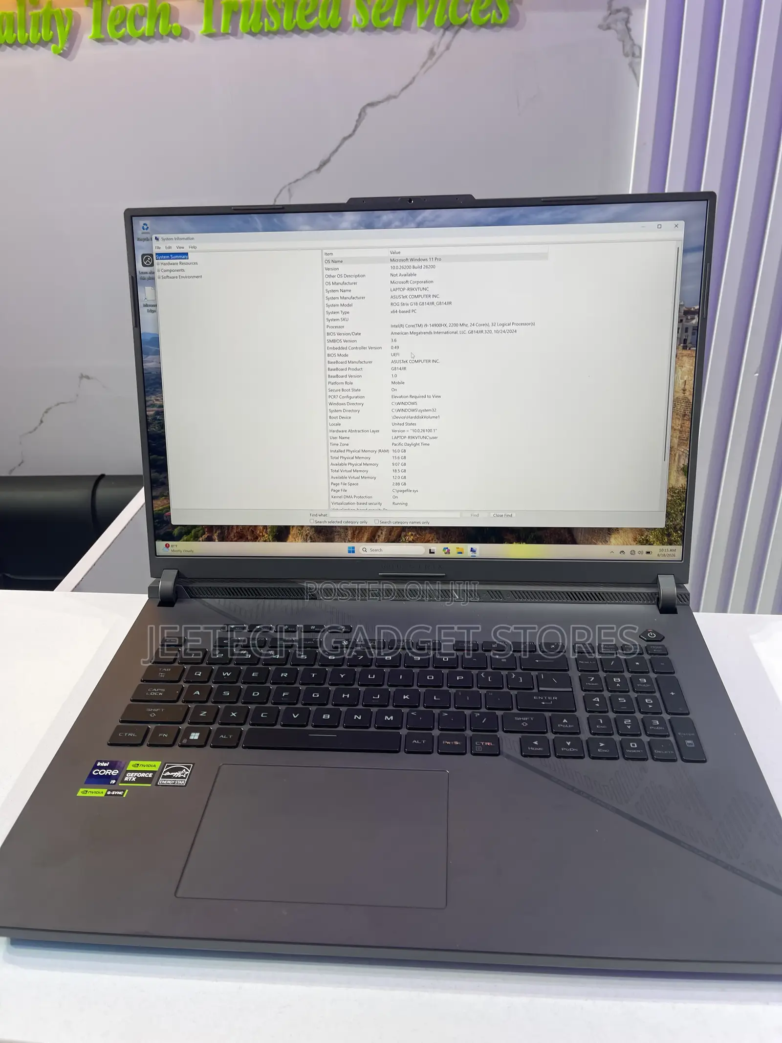 Laptop Asus ROG Strix G18 32GB Intel Core i9 SSD 1T