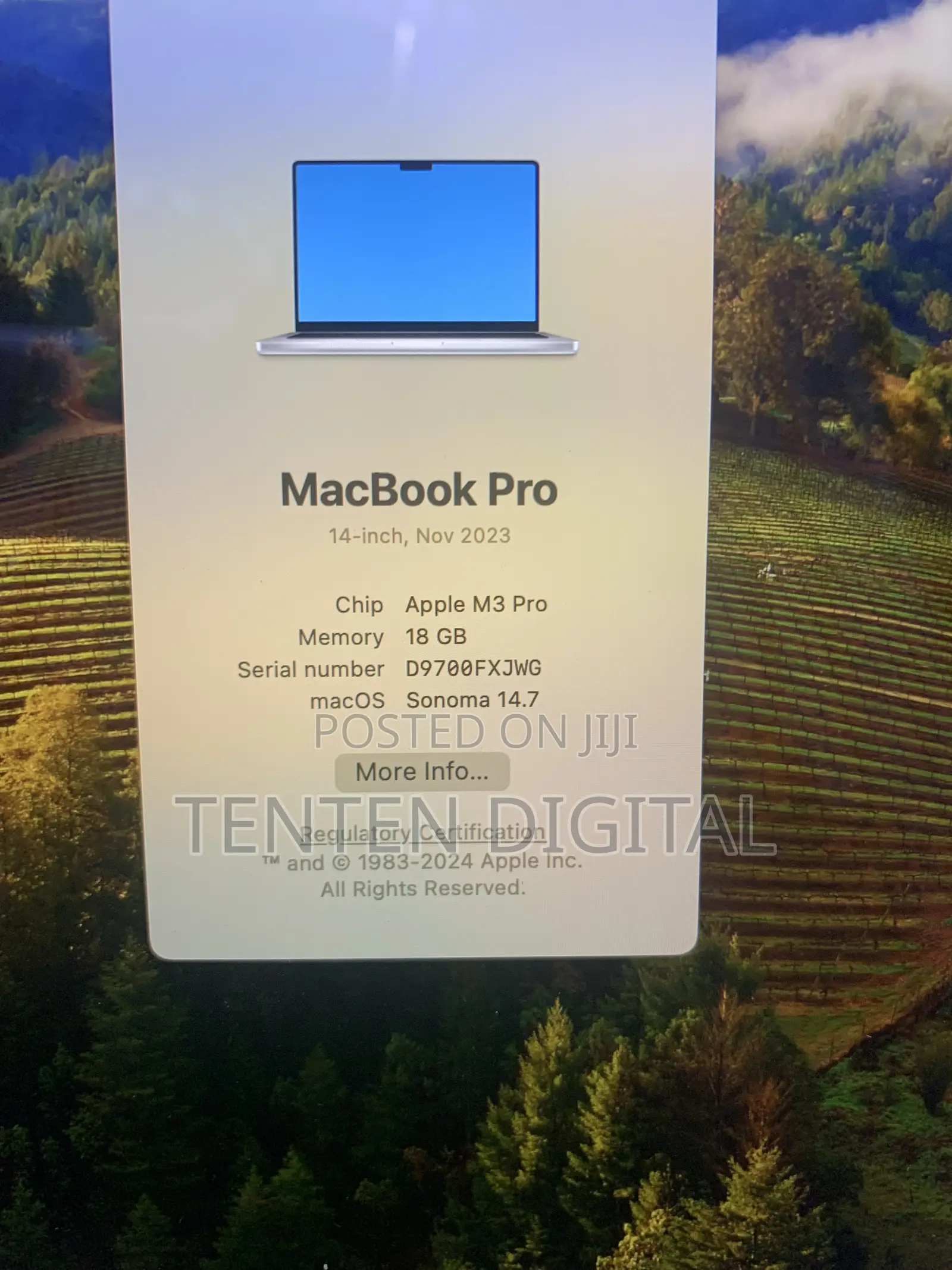 Laptop Apple MacBook Pro 2023 M3 18GB Apple M3 SSD 1T