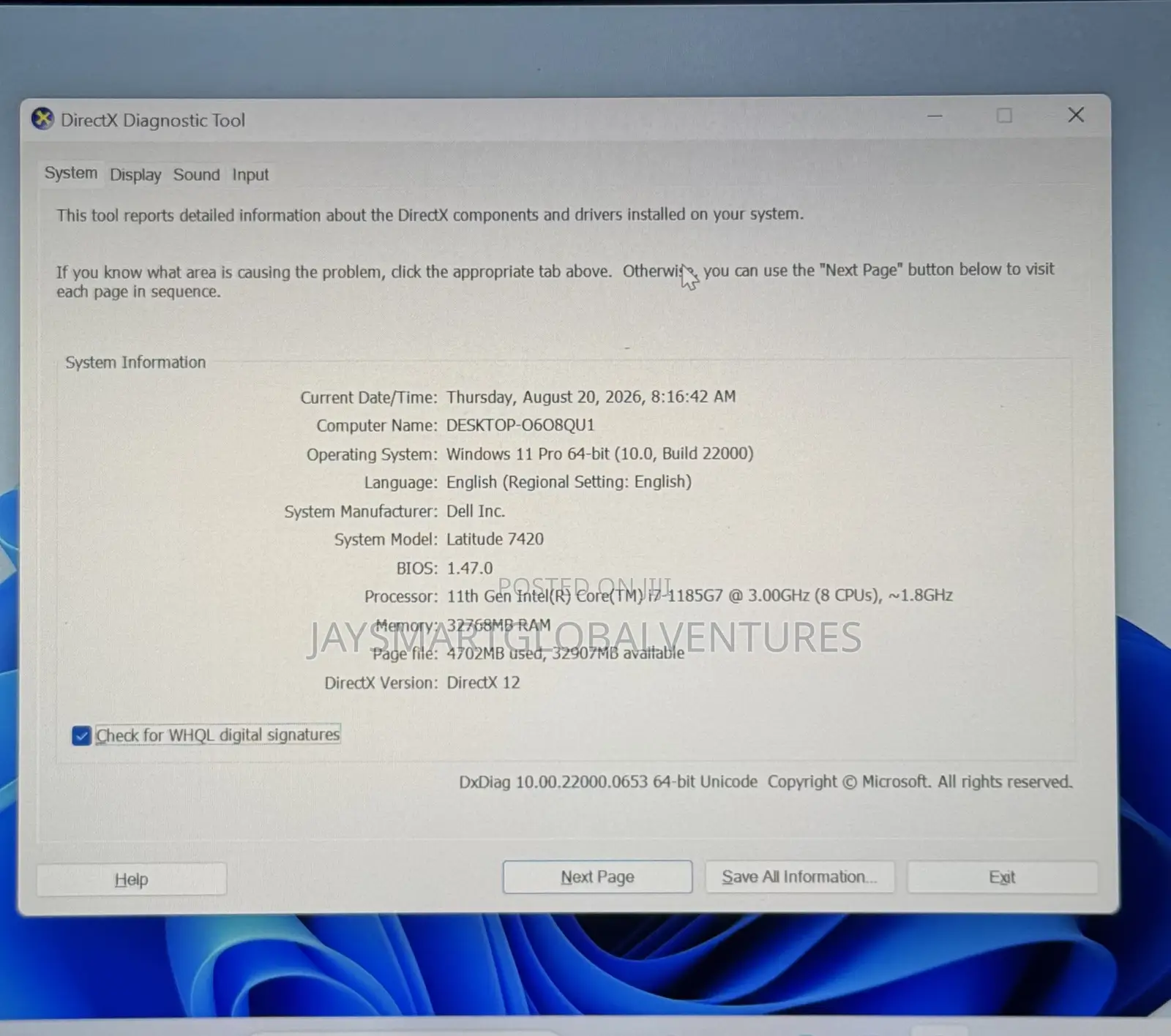 Laptop Dell Latitude 7420 32GB Intel Core i7 SSD 512GB