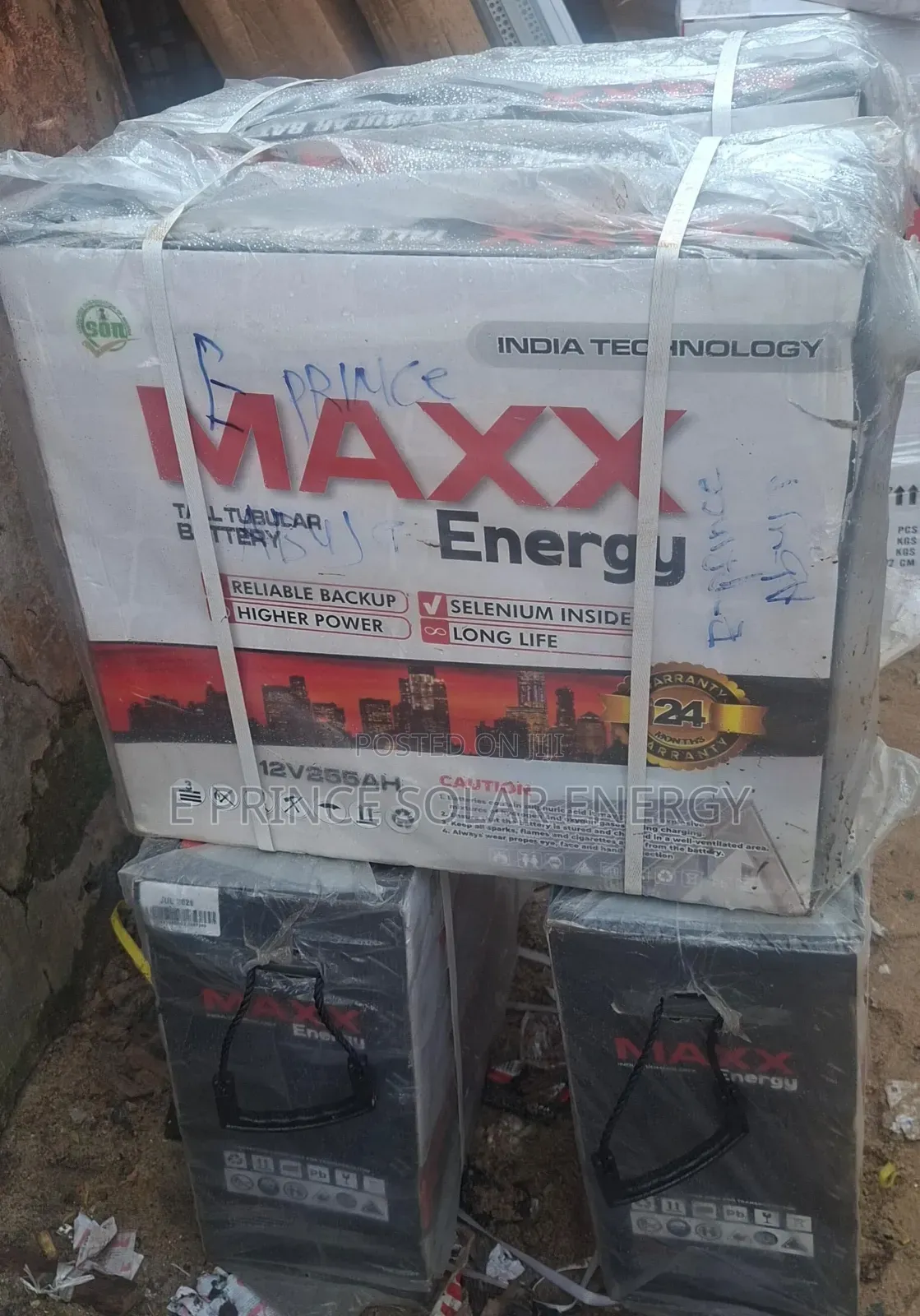 12v 255ah Maxx Energy Tubular Battery