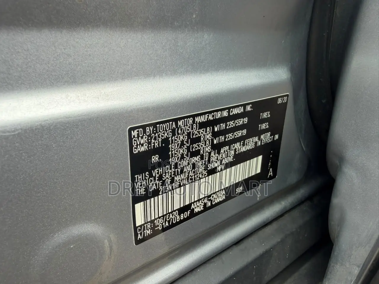 Toyota RAV4 Limited AWD 2020 Silver