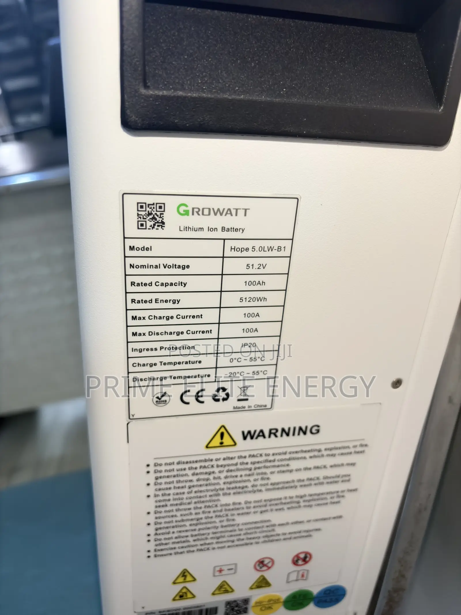 Growatt 5kwh LiFePO4 Battery 51.2v