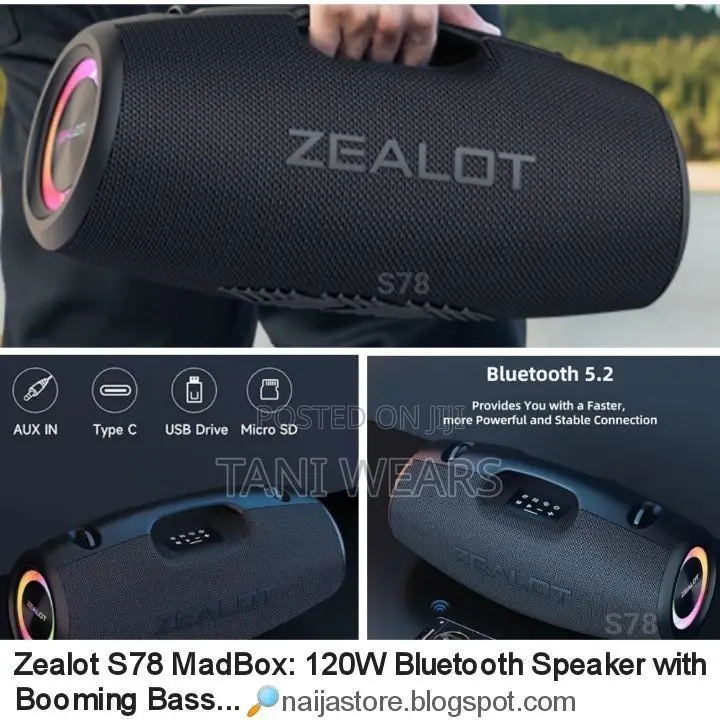 Zealot S78 Wireless Spearker Water Prof