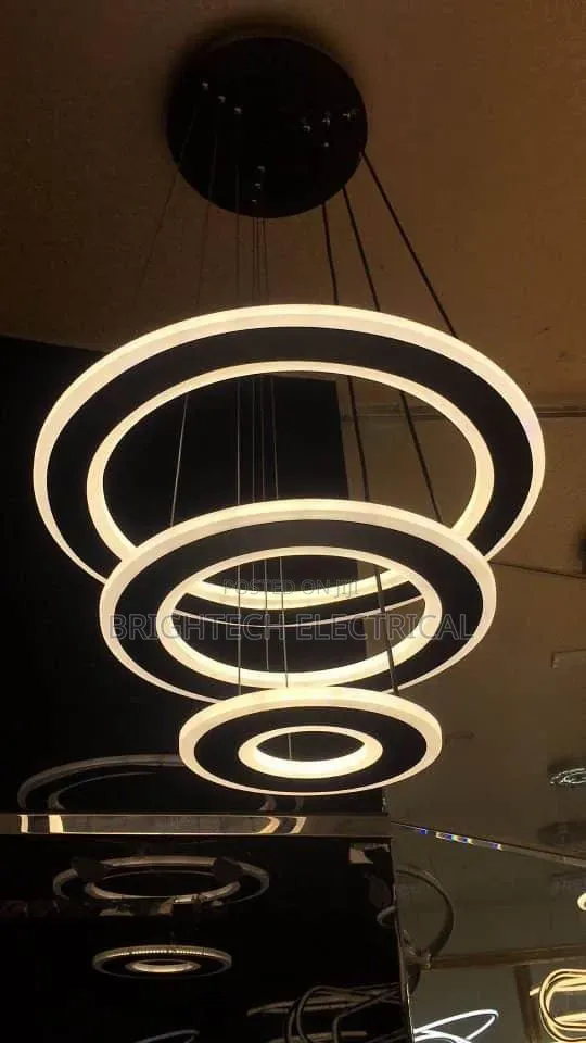 Original Three Ring Chandelier Lights With Warmwhite+white+blue
