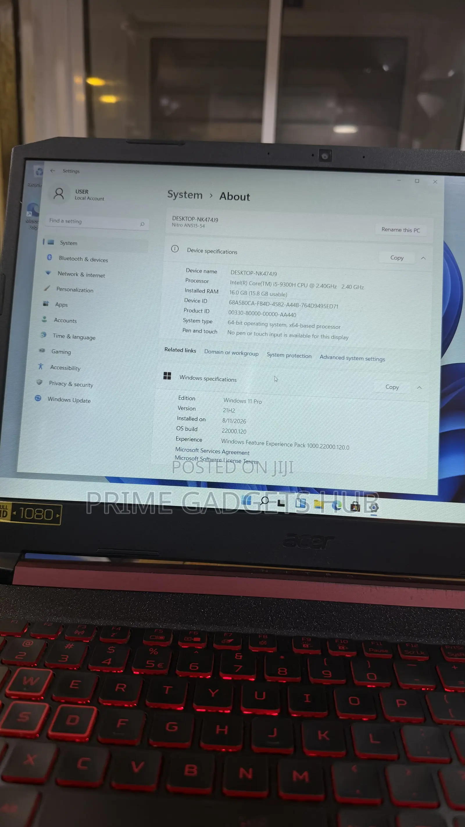 Laptop Acer Nitro 5 16GB Intel Core i7 HDD+SSD 1T