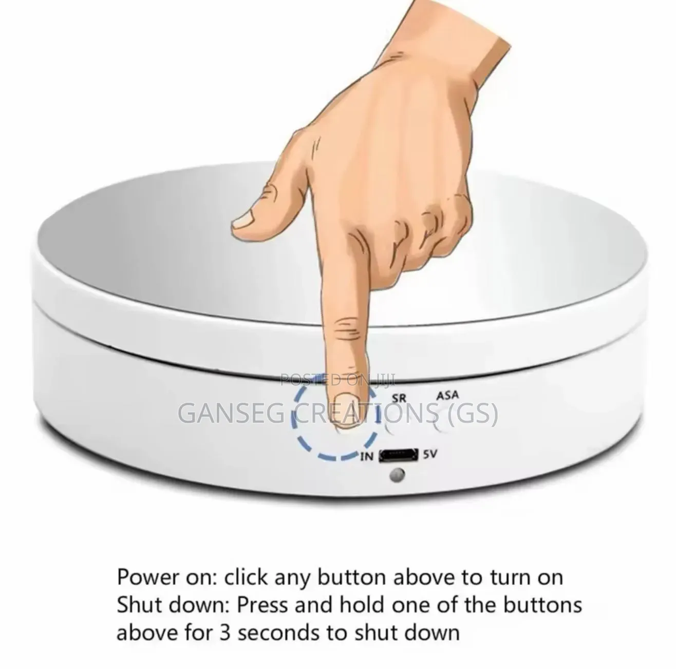 3 Speeds Rotating Turntable 360° Electric Base Jewelry Display