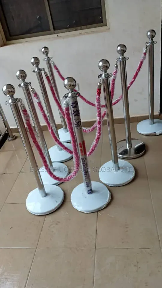 Chrome Stanchion With Velvet Rope