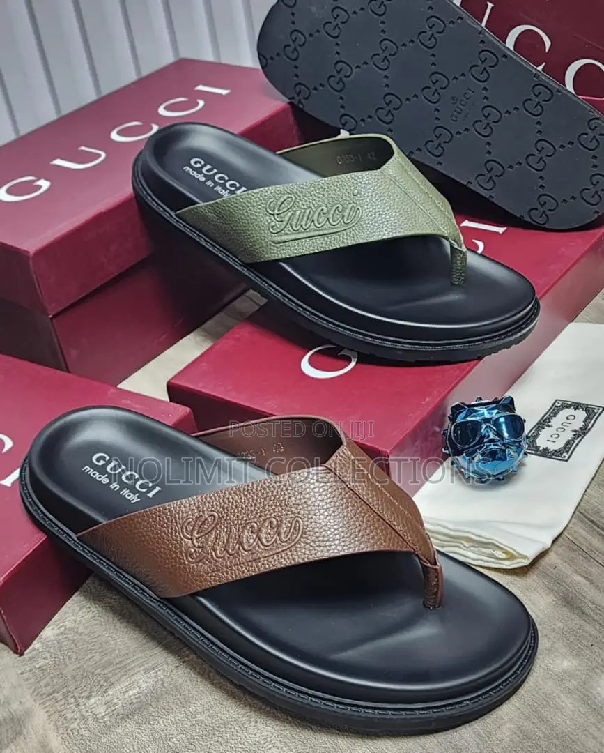 Gucci Leather Thong Slides