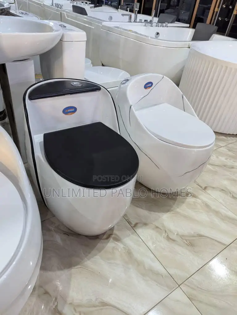 Modern Bathroom Egg Shaped Toilet and Bathtub