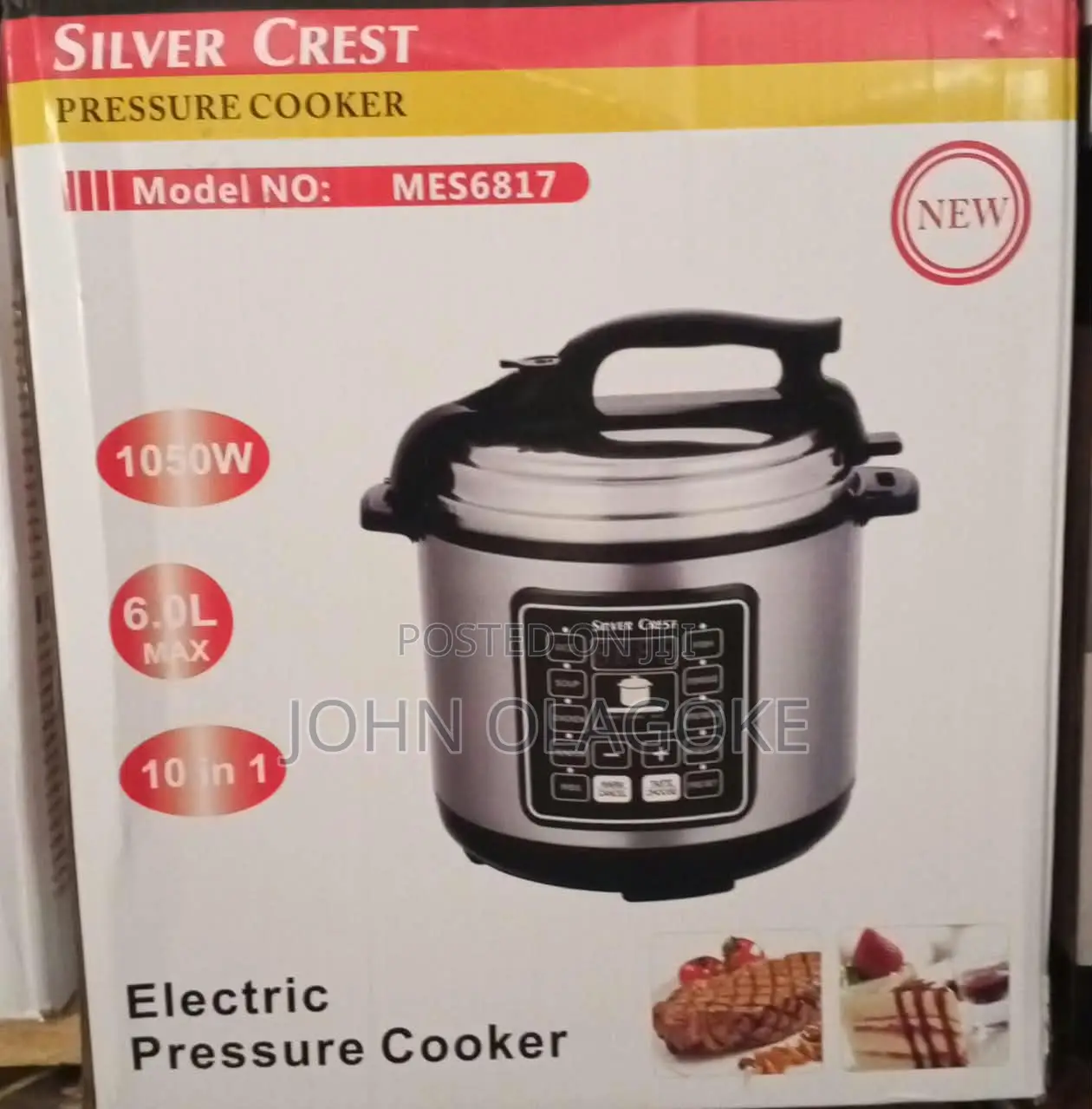 6L Electric Pressure Cooker SilverCrest MES6817