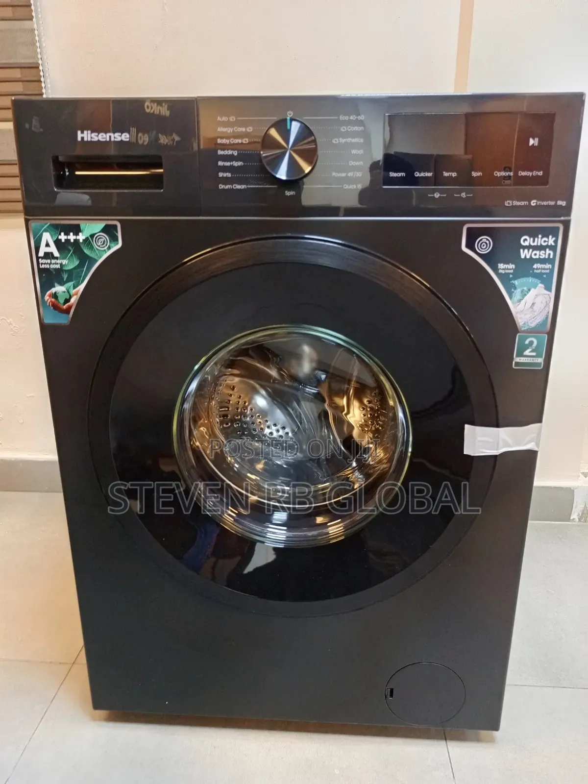 Hisense 8kg Front Load Inverter Washing Machine | Wm1i8042bkwf