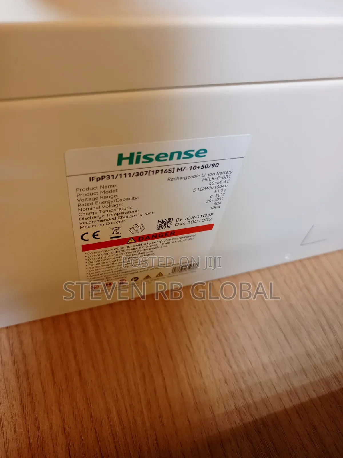 Hisense 5.12kwh Lifepo4 Low-Voltage Lithium Battery | Hel5-E-Bb1